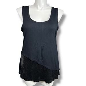 Y2K Christopher & Banks Womens Tank Top Shirt Pullover Scoop Neck Sequin XL